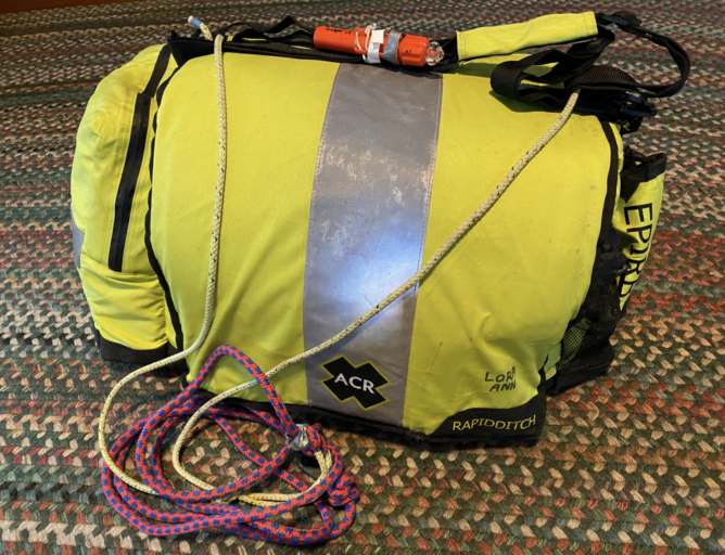 Yellow Ditch Bag for offshore sail
